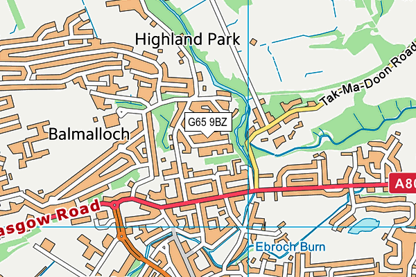 G65 9BZ map - OS VectorMap District (Ordnance Survey)