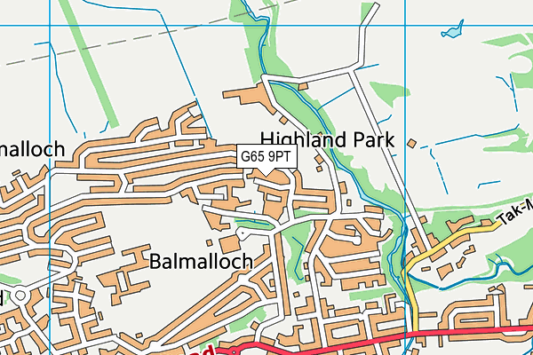 G65 9PT map - OS VectorMap District (Ordnance Survey)