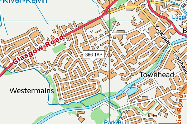 G66 1AP map - OS VectorMap District (Ordnance Survey)