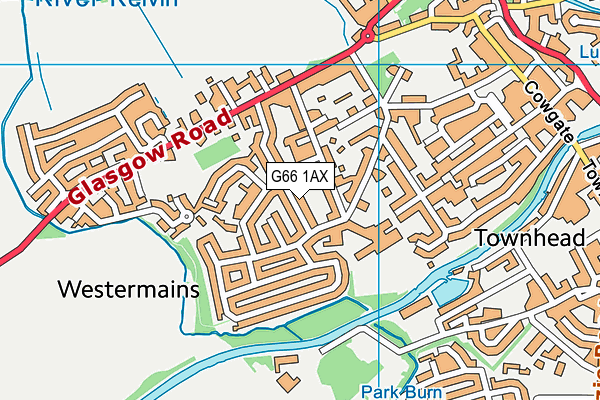 G66 1AX map - OS VectorMap District (Ordnance Survey)