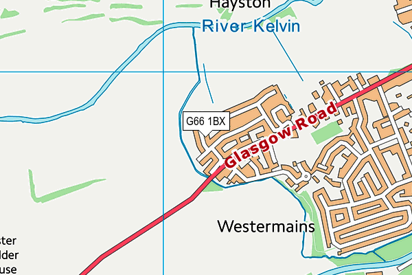 G66 1BX map - OS VectorMap District (Ordnance Survey)