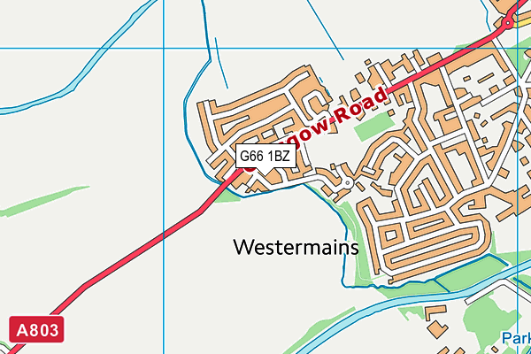 G66 1BZ map - OS VectorMap District (Ordnance Survey)