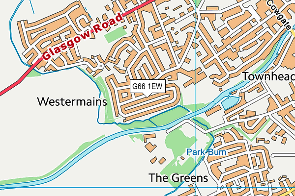 G66 1EW map - OS VectorMap District (Ordnance Survey)