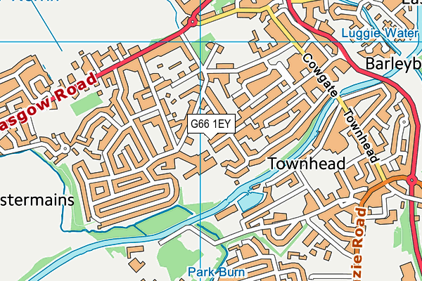 G66 1EY map - OS VectorMap District (Ordnance Survey)