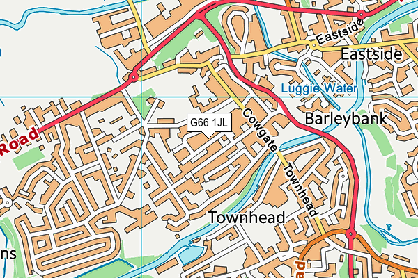 G66 1JL map - OS VectorMap District (Ordnance Survey)