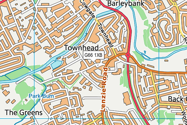 G66 1XB map - OS VectorMap District (Ordnance Survey)