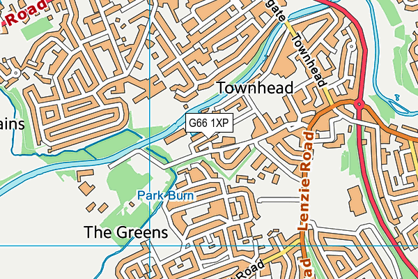 G66 1XP map - OS VectorMap District (Ordnance Survey)