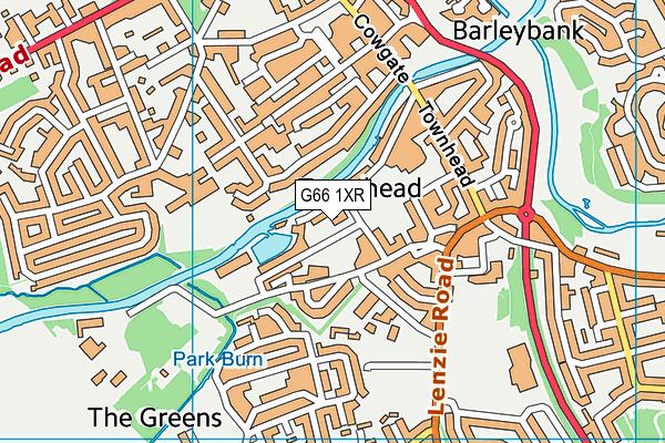 G66 1XR map - OS VectorMap District (Ordnance Survey)