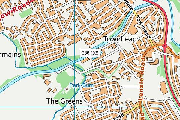 G66 1XS map - OS VectorMap District (Ordnance Survey)