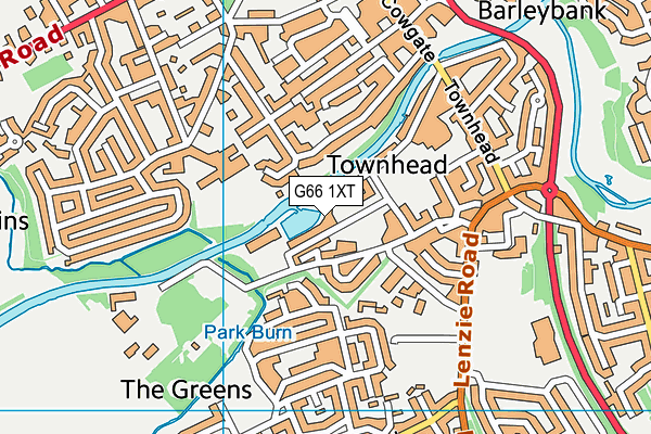 G66 1XT map - OS VectorMap District (Ordnance Survey)