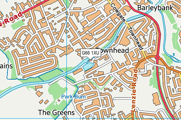 G66 1XU map - OS VectorMap District (Ordnance Survey)