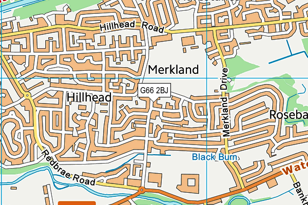 G66 2BJ map - OS VectorMap District (Ordnance Survey)