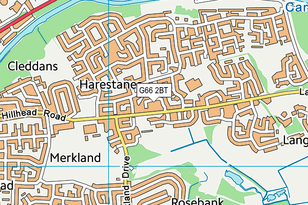 G66 2BT map - OS VectorMap District (Ordnance Survey)