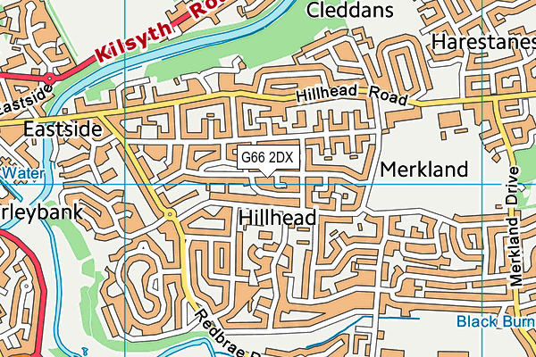 G66 2DX map - OS VectorMap District (Ordnance Survey)
