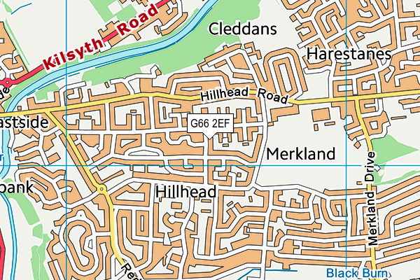 G66 2EF map - OS VectorMap District (Ordnance Survey)