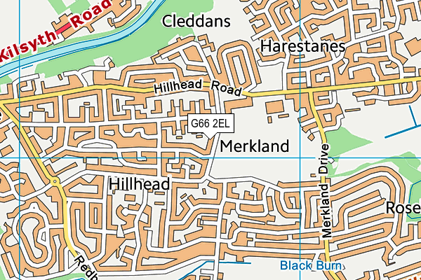 G66 2EL map - OS VectorMap District (Ordnance Survey)