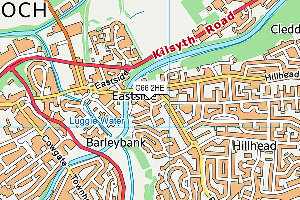 G66 2HE map - OS VectorMap District (Ordnance Survey)