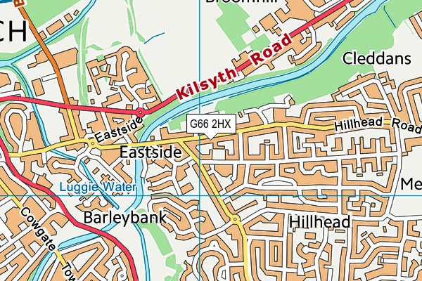 G66 2HX map - OS VectorMap District (Ordnance Survey)