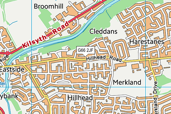 G66 2JF map - OS VectorMap District (Ordnance Survey)