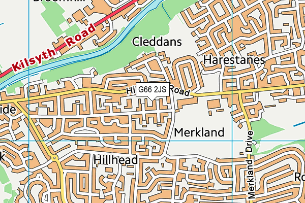 G66 2JS map - OS VectorMap District (Ordnance Survey)