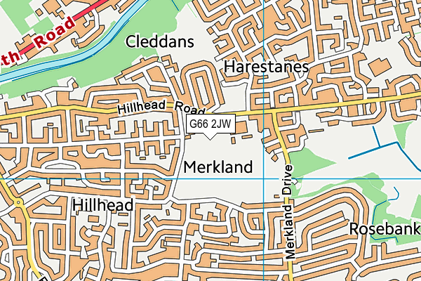 G66 2JW map - OS VectorMap District (Ordnance Survey)