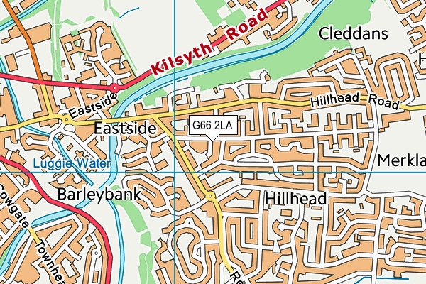 G66 2LA map - OS VectorMap District (Ordnance Survey)