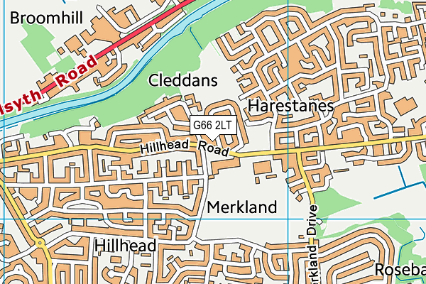 G66 2LT map - OS VectorMap District (Ordnance Survey)