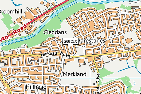 G66 2LX map - OS VectorMap District (Ordnance Survey)