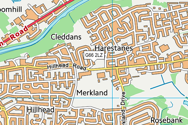 G66 2LZ map - OS VectorMap District (Ordnance Survey)