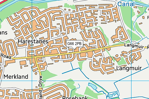 G66 2PB map - OS VectorMap District (Ordnance Survey)