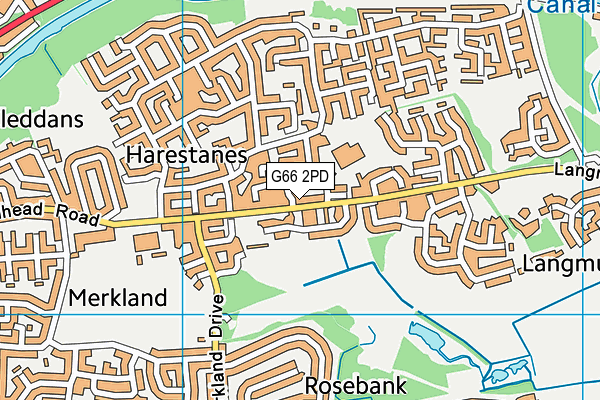 G66 2PD map - OS VectorMap District (Ordnance Survey)