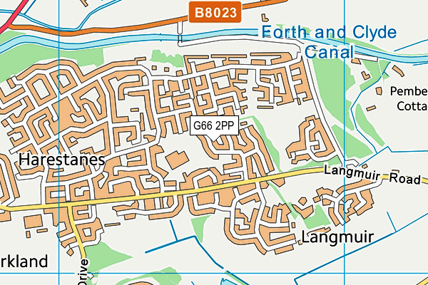G66 2PP map - OS VectorMap District (Ordnance Survey)
