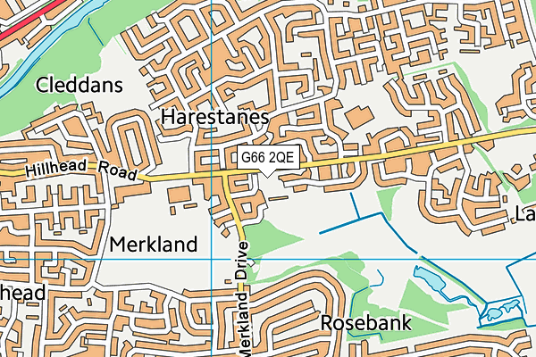 G66 2QE map - OS VectorMap District (Ordnance Survey)