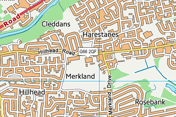 G66 2QF map - OS VectorMap District (Ordnance Survey)