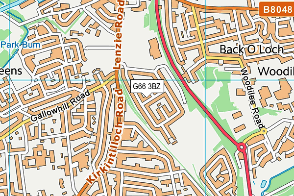 G66 3BZ map - OS VectorMap District (Ordnance Survey)