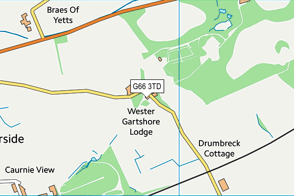 G66 3TD map - OS VectorMap District (Ordnance Survey)