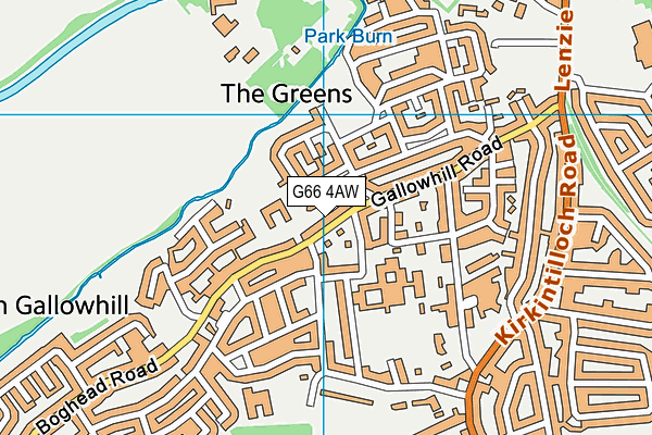 G66 4AW map - OS VectorMap District (Ordnance Survey)