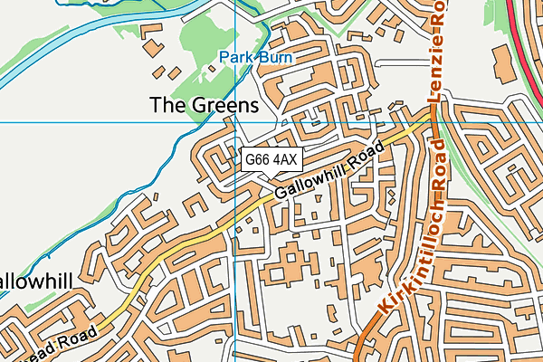 G66 4AX map - OS VectorMap District (Ordnance Survey)