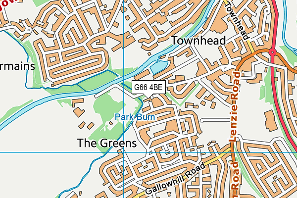 G66 4BE map - OS VectorMap District (Ordnance Survey)