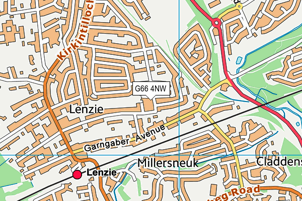 G66 4NW map - OS VectorMap District (Ordnance Survey)