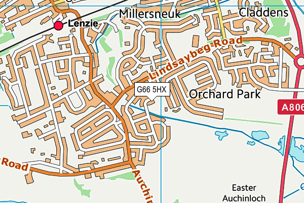 G66 5HX map - OS VectorMap District (Ordnance Survey)