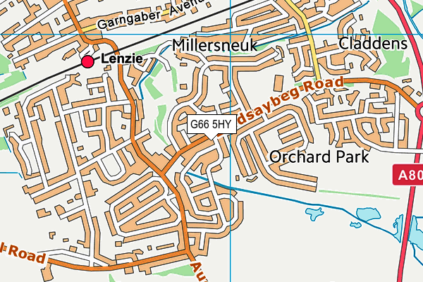 G66 5HY map - OS VectorMap District (Ordnance Survey)
