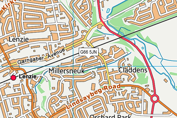 G66 5JN map - OS VectorMap District (Ordnance Survey)