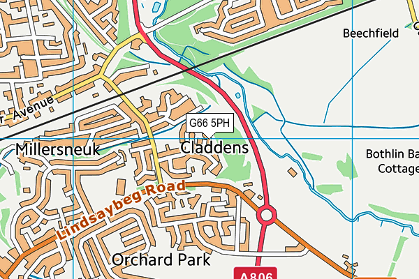 G66 5PH map - OS VectorMap District (Ordnance Survey)