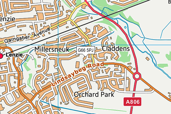G66 5PJ map - OS VectorMap District (Ordnance Survey)