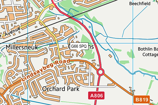 G66 5PQ map - OS VectorMap District (Ordnance Survey)