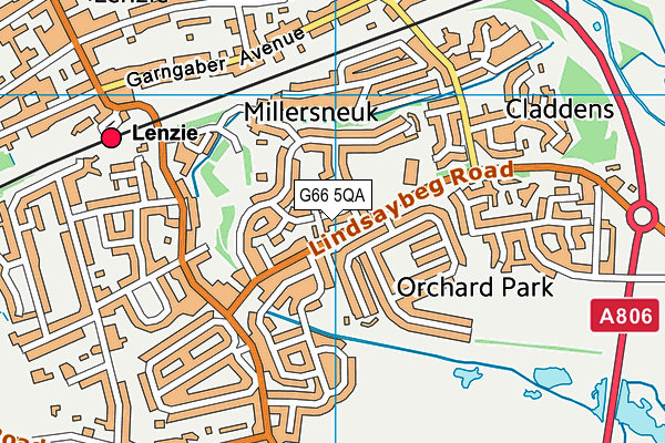 G66 5QA map - OS VectorMap District (Ordnance Survey)