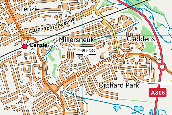 G66 5QG map - OS VectorMap District (Ordnance Survey)