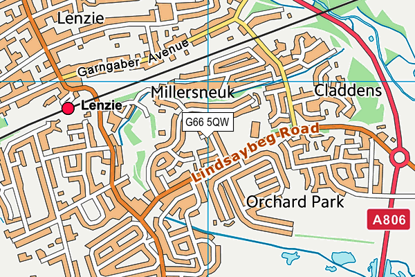 G66 5QW map - OS VectorMap District (Ordnance Survey)