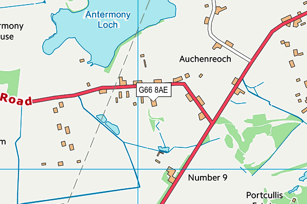 G66 8AE map - OS VectorMap District (Ordnance Survey)